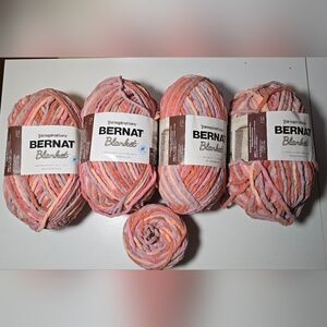 BERNAT BLANKET Yarn by Yarnspirations in the "Dried Flowers" variegated colors